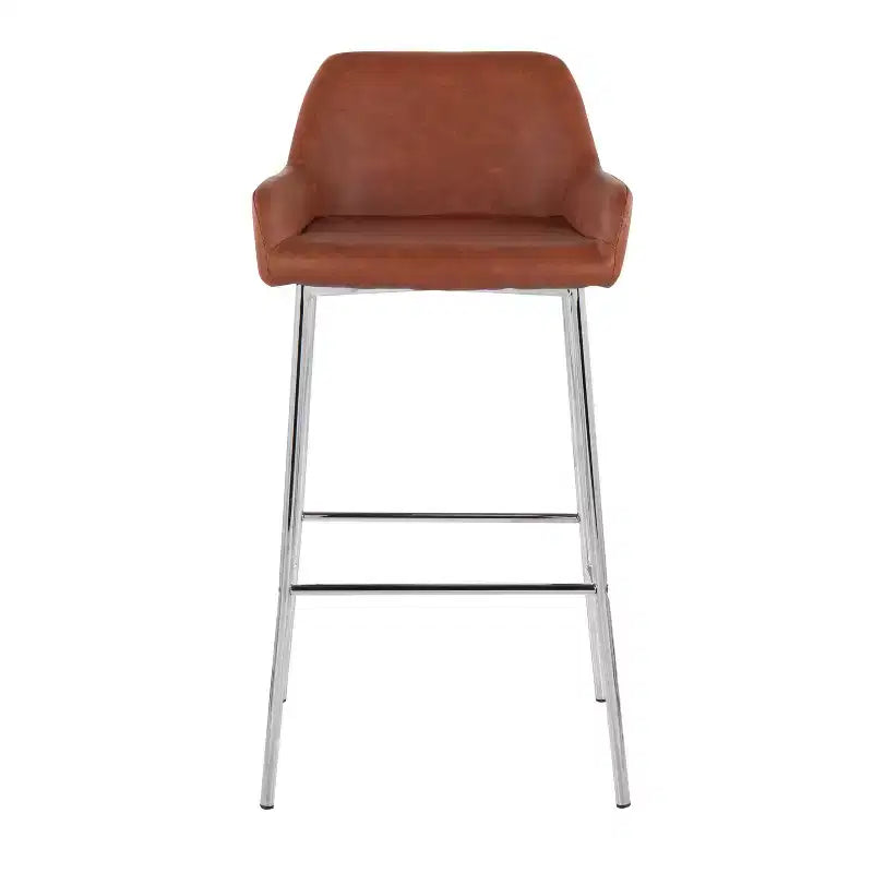 Lot de 2 tabourets de bar Daniella en métal et similicuir – LumiSource