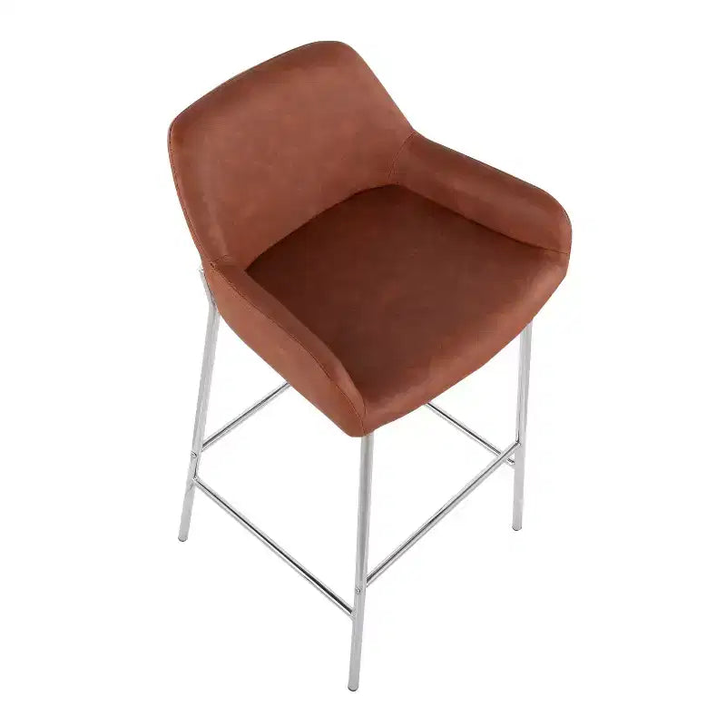 Lot de 2 tabourets de bar Daniella en métal et similicuir – LumiSource