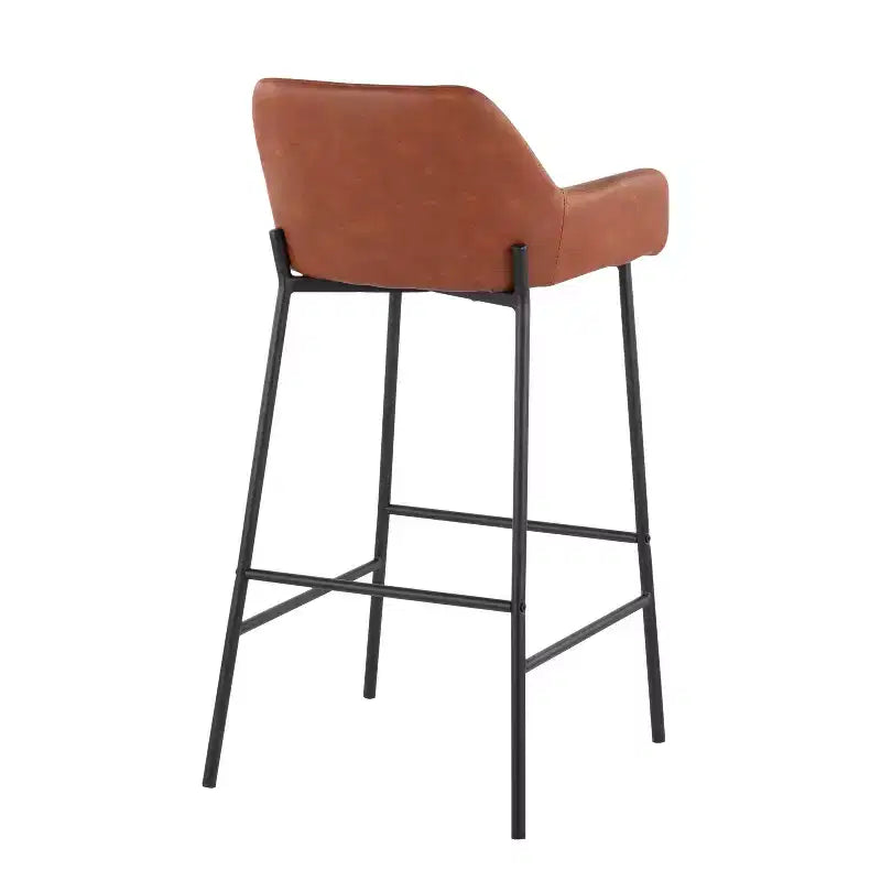 Lot de 2 tabourets de bar Daniella en métal et similicuir – LumiSource