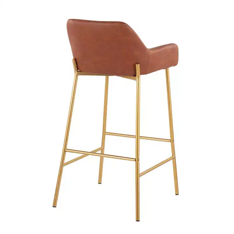 Lot de 2 tabourets de bar Daniella en métal et similicuir – LumiSource