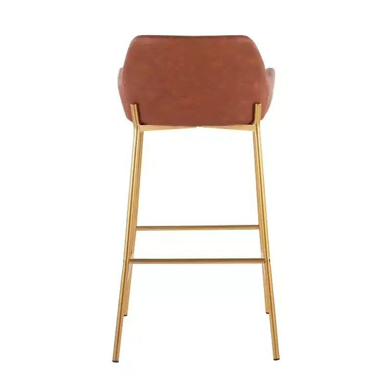 Lot de 2 tabourets de bar Daniella en métal et similicuir – LumiSource