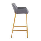 Lot de 2 tabourets de bar Daniella en métal et similicuir – LumiSource