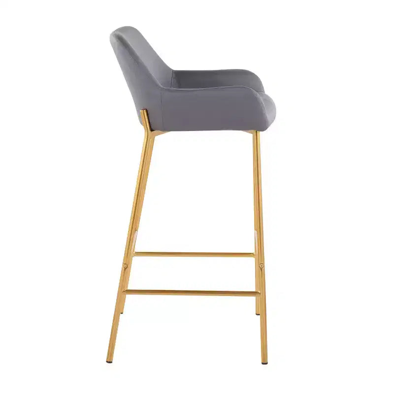 Lot de 2 tabourets de bar Daniella en métal et similicuir – LumiSource