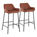 Set of 2 Daniella Metal Faux Leather Barstools - LumiSource