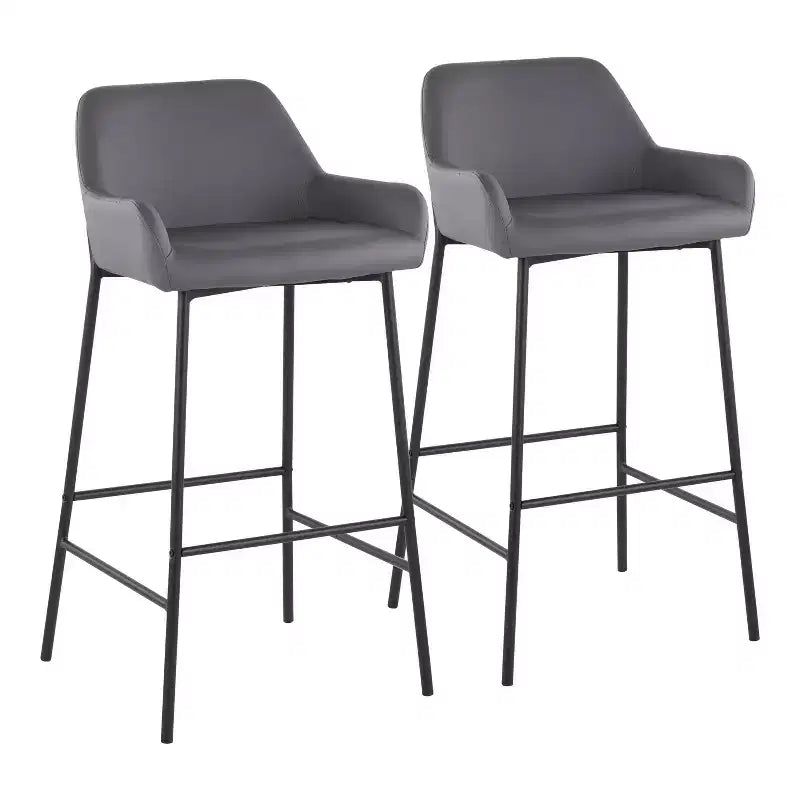 Lot de 2 tabourets de bar Daniella en métal et similicuir – LumiSource