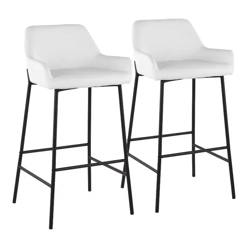 Lot de 2 tabourets de bar Daniella en métal et similicuir – LumiSource