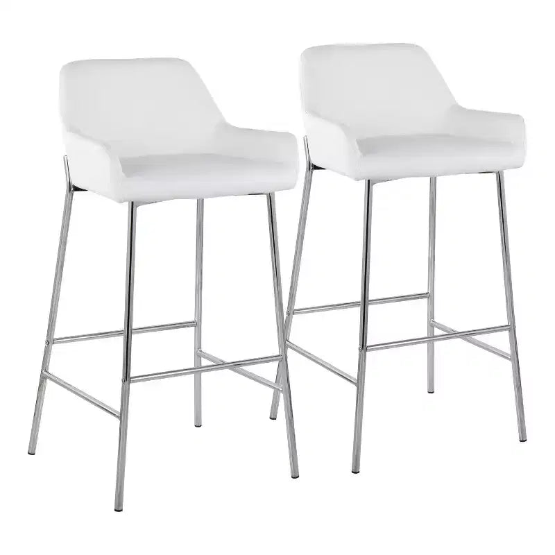 Lot de 2 tabourets de bar Daniella en métal et similicuir – LumiSource