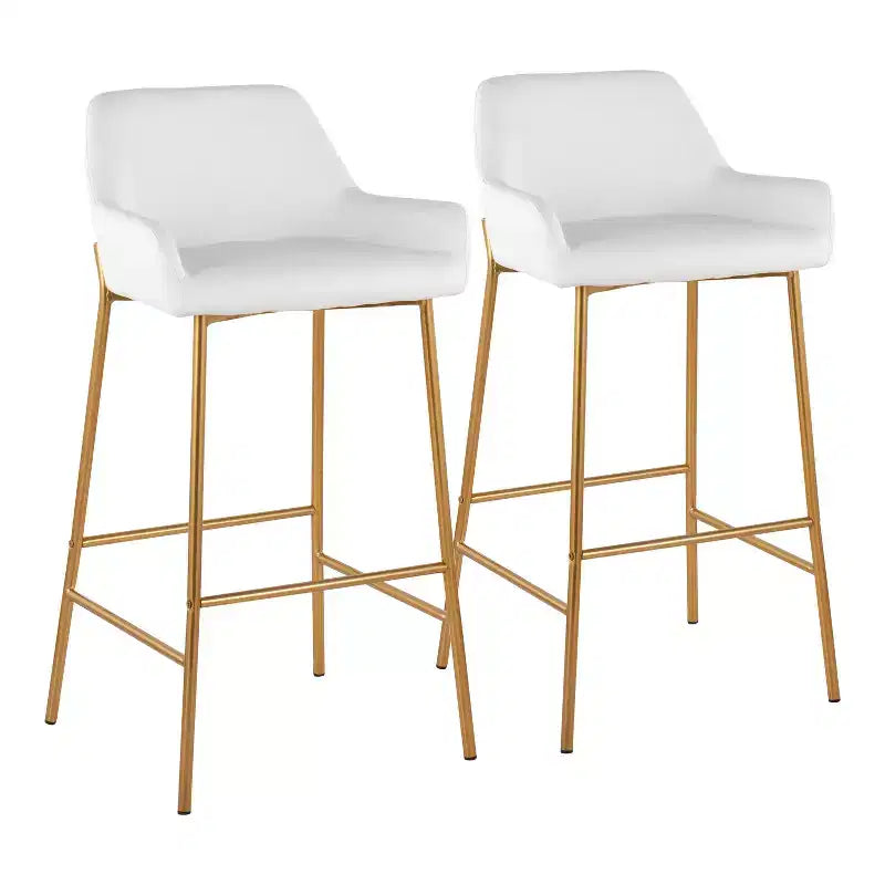 Lot de 2 tabourets de bar Daniella en métal et similicuir – LumiSource