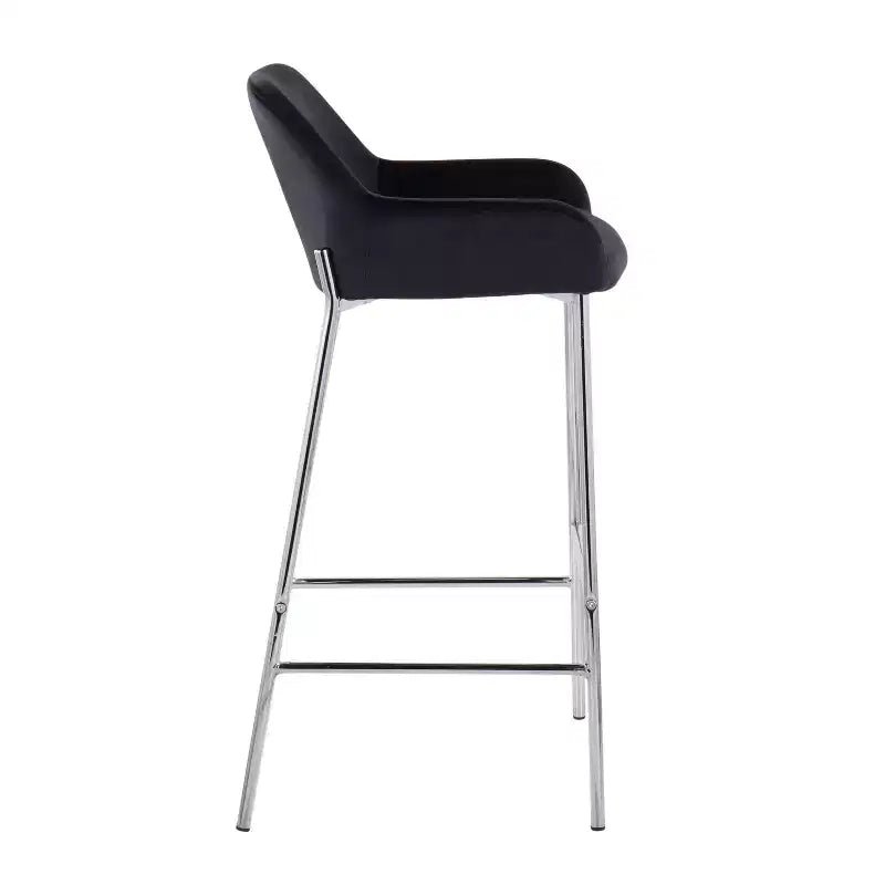 Lot de 2 tabourets de bar Daniella en métal/velours - LumiSource