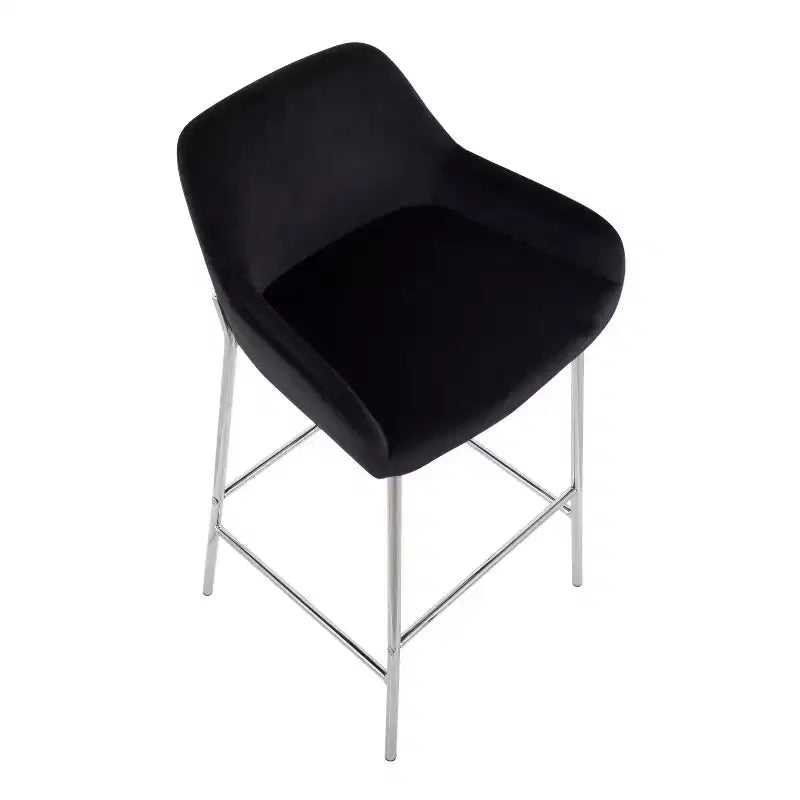 Lot de 2 tabourets de bar Daniella en métal/velours - LumiSource