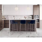 Lot de 2 tabourets de bar Daniella en métal/velours - LumiSource