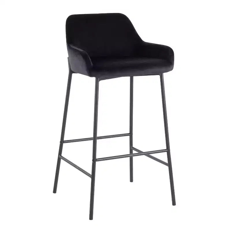 Lot de 2 tabourets de bar Daniella en métal/velours - LumiSource