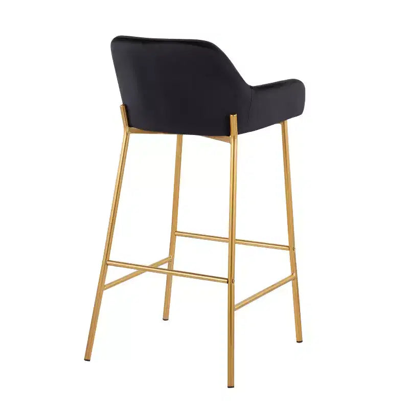 Lot de 2 tabourets de bar Daniella en métal/velours - LumiSource