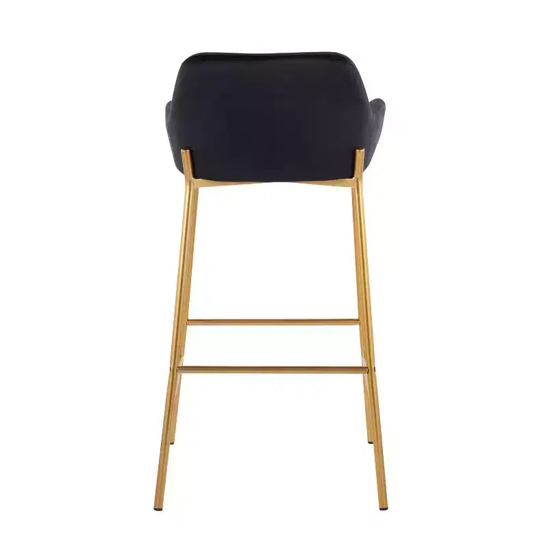 Lot de 2 tabourets de bar Daniella en métal/velours - LumiSource
