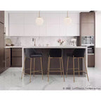 Lot de 2 tabourets de bar Daniella en métal/velours - LumiSource