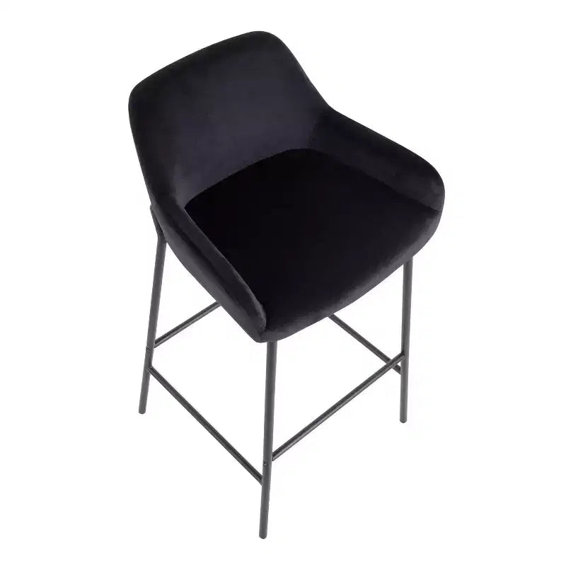Lot de 2 tabourets de bar Daniella en métal/velours - LumiSource