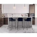 Lot de 2 tabourets de bar Daniella en métal/velours - LumiSource