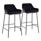 Set of 2 Daniella Metal/Velvet Barstools - LumiSource
