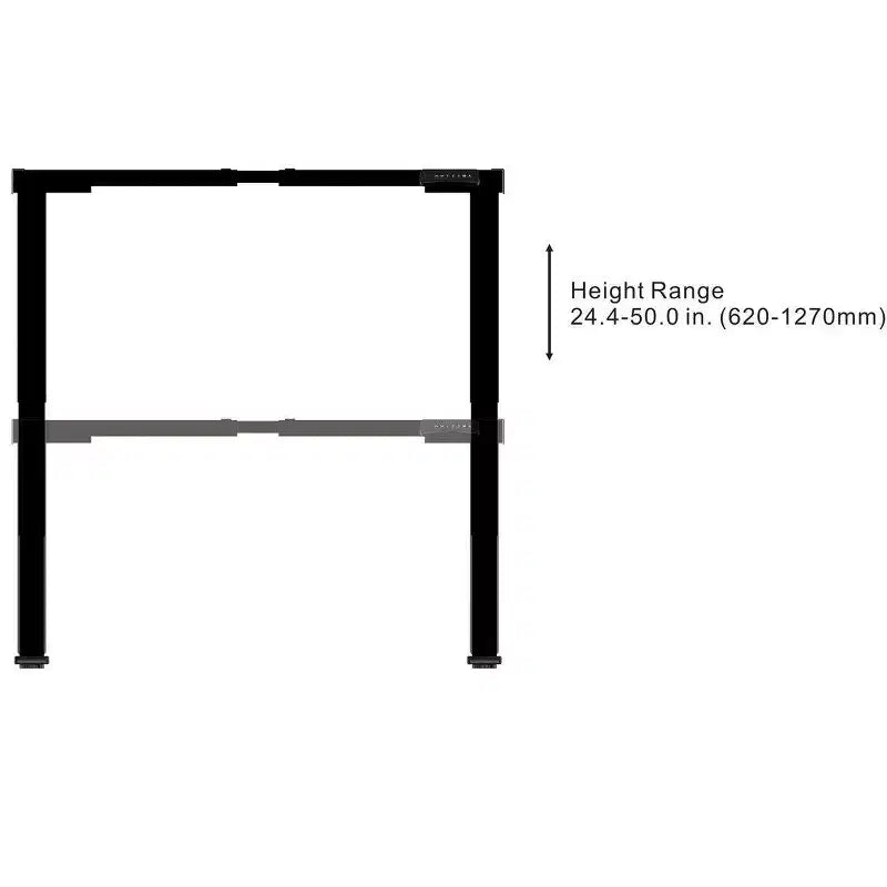 Bureau assis-debout Monoprice à deux moteurs et trois niveaux, v2, noir | Bureau réglable en hauteur avec deux moteurs électriques, pieds à trois niveaux, contrôleur programmable