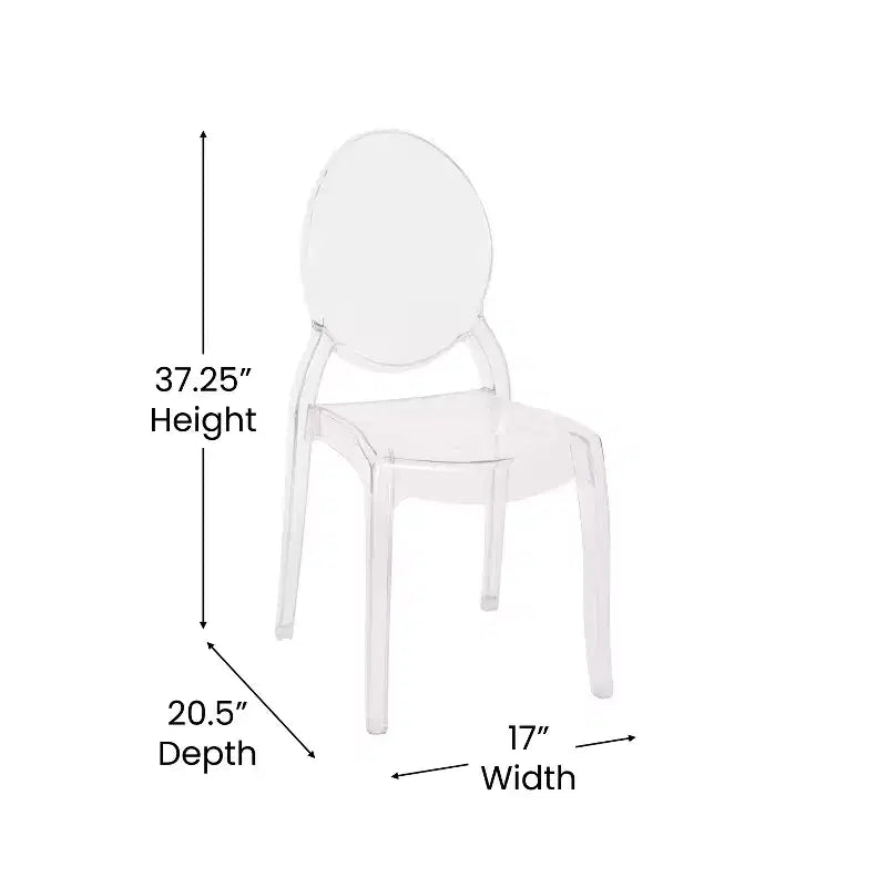 Flash Furniture Lot de 4 chaises Ghost de banquet et d'événement en résine extra large en cristal transparent, capacité de 180 kg, utilisation intérieure/extérieure