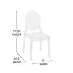 Flash Furniture Lot de 4 chaises Ghost de banquet et d'événement en résine extra large en cristal transparent, capacité de 180 kg, utilisation intérieure/extérieure