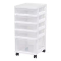 IRIS USA 5 Drawer Rolling Storage Cart with Organizer Top, White