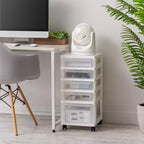 IRIS USA Chariot de rangement à 5 tiroirs avec plateau organisateur, blanc
