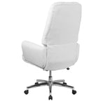 Chaise de bureau pivotante à dossier haut capitonné en similicuir Merrick Lane avec accoudoirs passepoilés