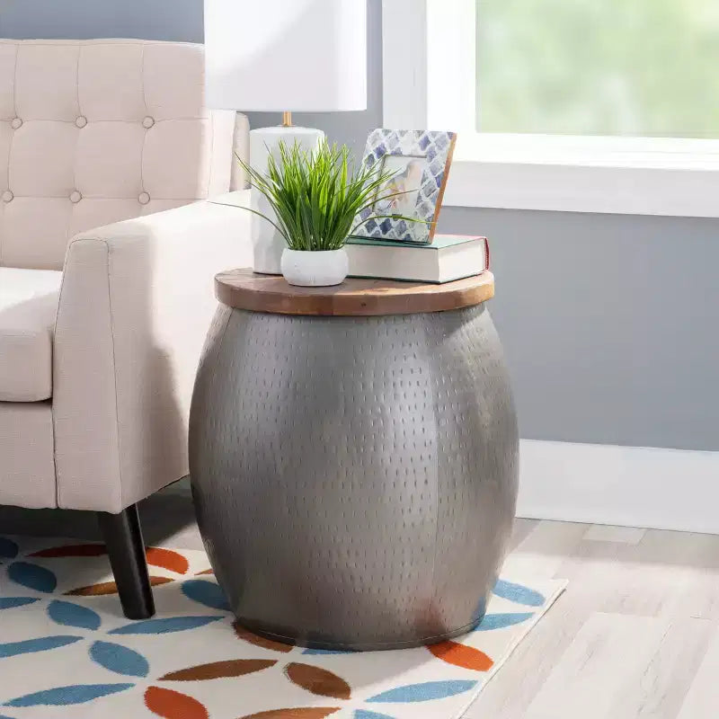 Table d'appoint Beaton Drum avec rangement - Powell Company