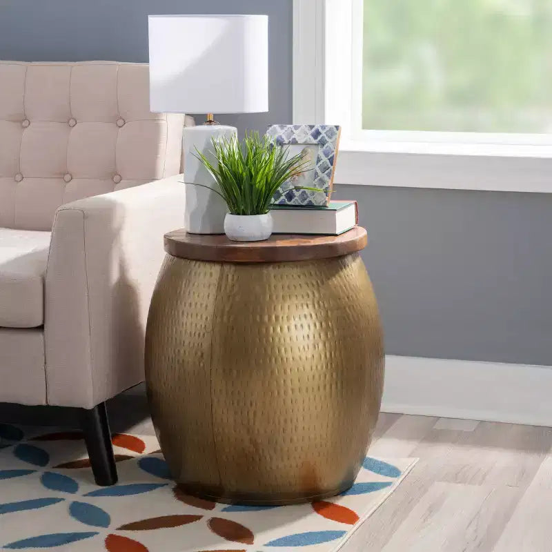 Table d'appoint Beaton Drum avec rangement - Powell Company