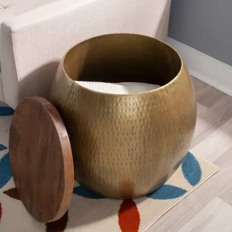 Table d'appoint Beaton Drum avec rangement - Powell Company