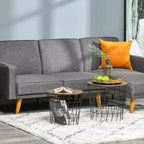 HOMCOM Ensemble de 2 Tables d'Appoint, Tables Gigognes avec Rangement, Tables d'Appoint Rondes avec Plateau Amovible pour Salon, Chambre