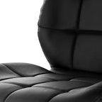 Tabouret de bar ajustable Elama 2 pièces en similicuir touffeté noir avec base chromée