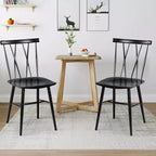 Costway Lot de 2 chaises de salle à manger sans accoudoirs, dossier croisé, pour cuisine, bistro, café
