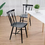 Costway Lot de 2 chaises de salle à manger sans accoudoirs, dossier croisé, pour cuisine, bistro, café