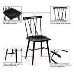 Costway Lot de 2 chaises de salle à manger sans accoudoirs, dossier croisé, pour cuisine, bistro, café
