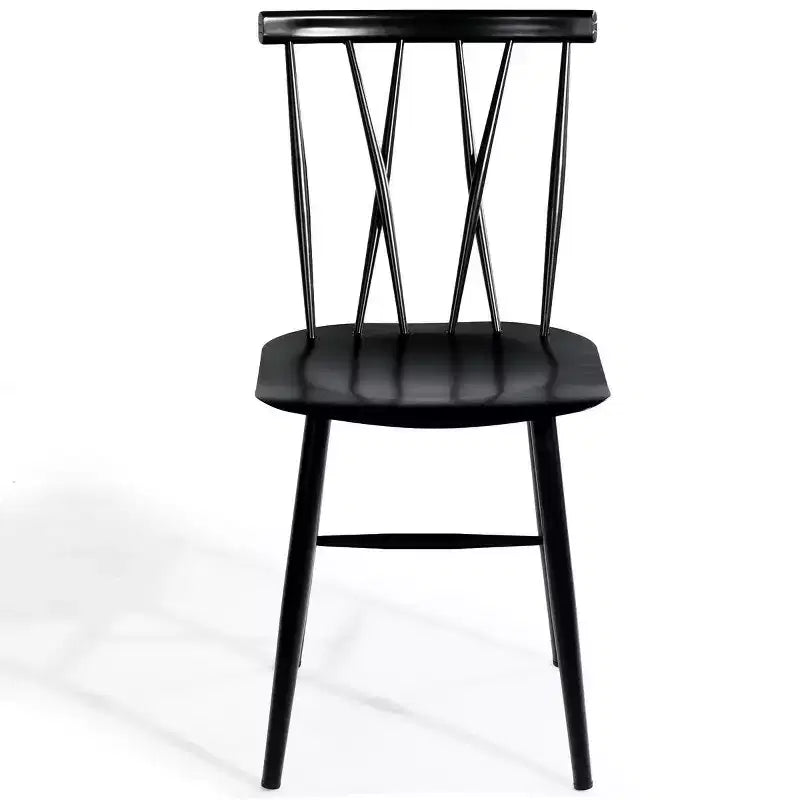 Costway Lot de 2 chaises de salle à manger sans accoudoirs, dossier croisé, pour cuisine, bistro, café
