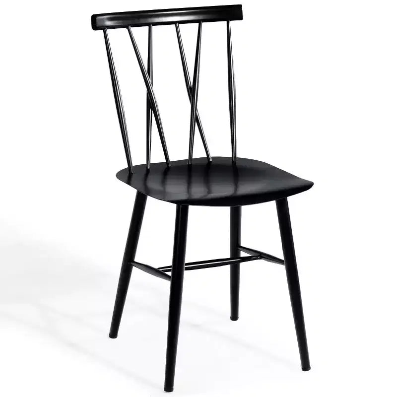 Costway Lot de 2 chaises de salle à manger sans accoudoirs, dossier croisé, pour cuisine, bistro, café