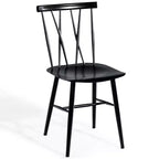 Costway Lot de 2 chaises de salle à manger sans accoudoirs, dossier croisé, pour cuisine, bistro, café