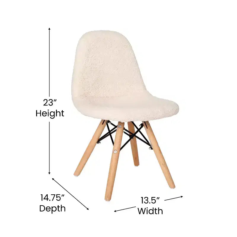 Chaise d'appoint moderne pour enfants Lyon en similicuir et fausse fourrure Merrick Lane, pour chambre, entrée et salon