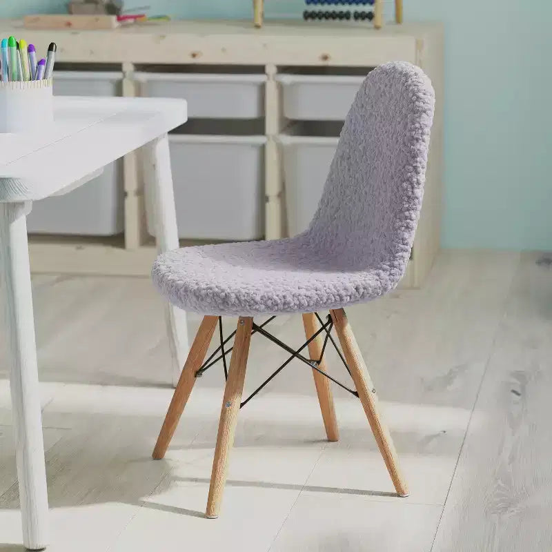 Chaise d'appoint moderne pour enfants Lyon en similicuir et fausse fourrure Merrick Lane, pour chambre, entrée et salon