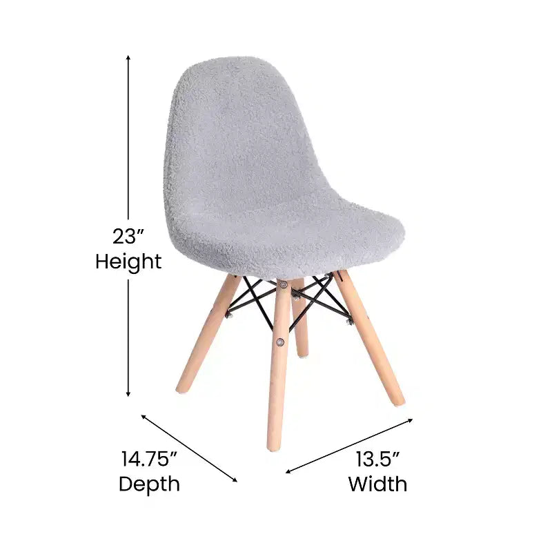 Chaise d'appoint moderne pour enfants Lyon en similicuir et fausse fourrure Merrick Lane, pour chambre, entrée et salon