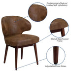 Chaise d'appoint rembourrée Merrick Lane avec pieds en noyer