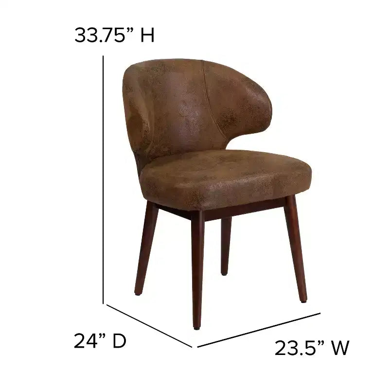 Chaise d'appoint rembourrée Merrick Lane avec pieds en noyer