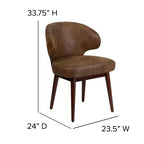 Chaise d'appoint rembourrée Merrick Lane avec pieds en noyer