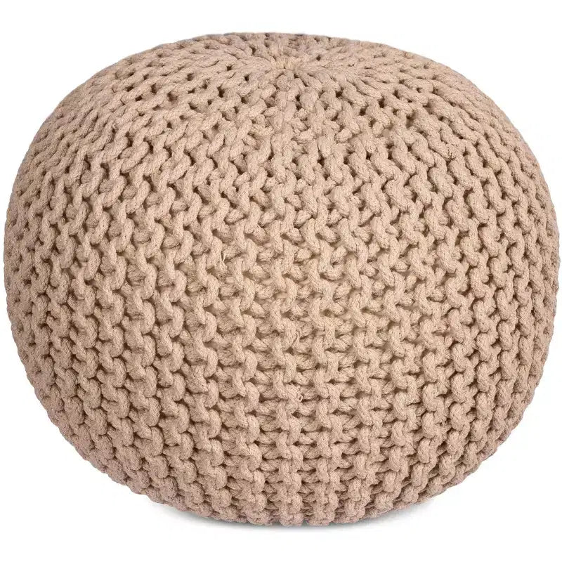 BirdRock Home Pouf Repose-Pied Rond - Naturel