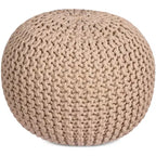 BirdRock Home Pouf Repose-Pied Rond - Naturel