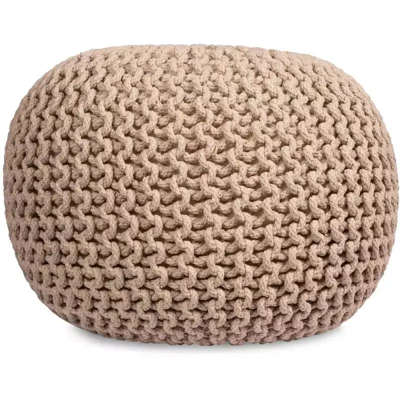 BirdRock Home Pouf Repose-Pied Rond - Naturel