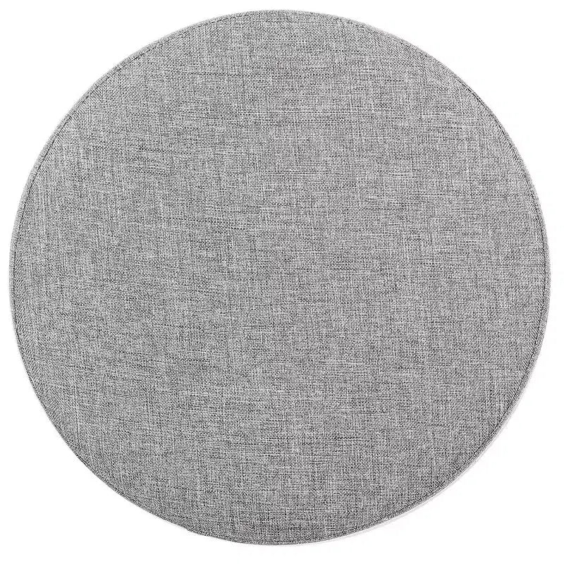 BirdRock Home Pouf ottoman en lin avec base en métal - Gris