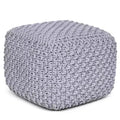 BirdRock Home Square Pouf Foot Stool Ottoman for Living Room & Bedroom - Grey